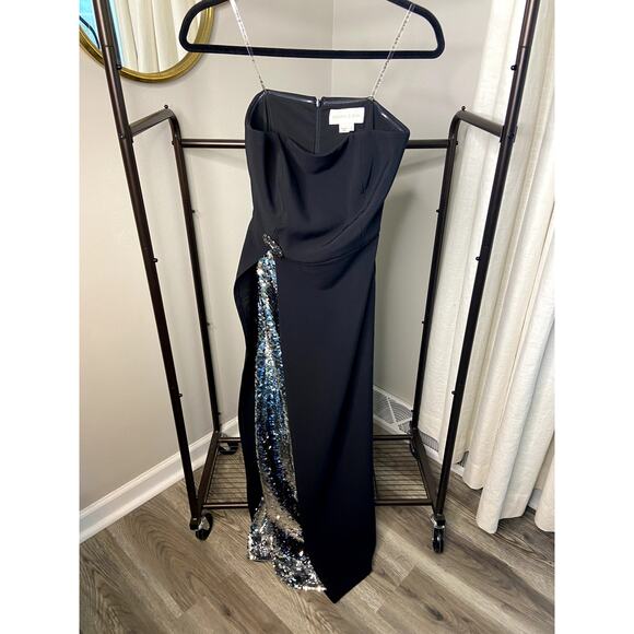 Sachin and Babi Ivy Crepe & Sequin Strapless Gown Dress size 4 - Picture 2 of 6